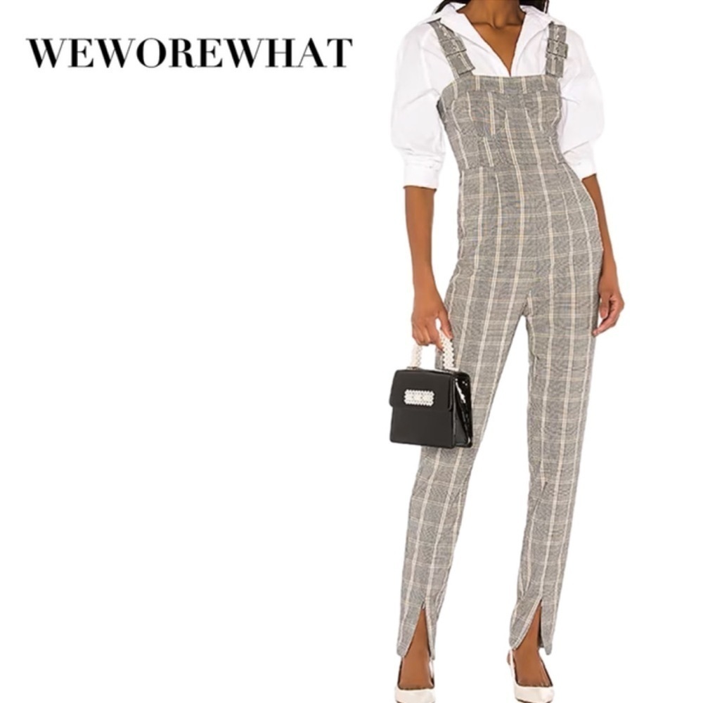 WEWOREWHAT Corset Plaid Overalls